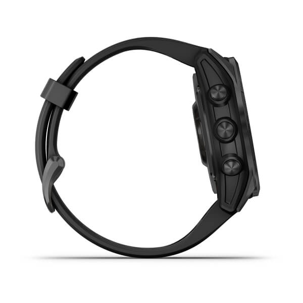 Спортивные часы Garmin Fenix 7S Solar Slate Grey Black с черным силиконовым ремешком 010-02539-13