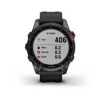 Спортивные часы Garmin Fenix 7S Solar Slate Grey Black с черным силиконовым ремешком 010-02539-13