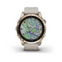 Спортивные часы Garmin Fenix 7S Sapphire Solar Cream Gold Titanium c кремовым нейлоновым ремешком 010-02539-21
