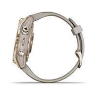 Спортивные часы Garmin Fenix 7S Sapphire Solar Cream Gold Titanium c кремовым нейлоновым ремешком 010-02539-21