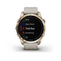Спортивные часы Garmin Fenix 7S Sapphire Solar Cream Gold Titanium c кремовым нейлоновым ремешком 010-02539-21
