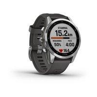 Спортивные часы Garmin Fenix 7S Silver with Graphite с силиконовым ремешком 010-02539-01
