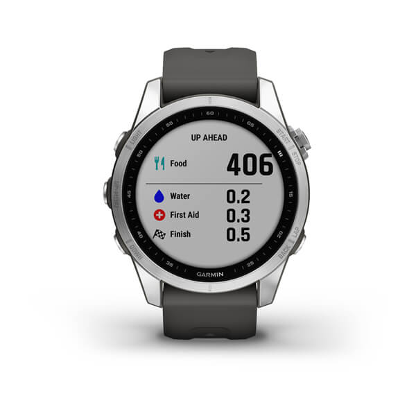 Спортивные часы Garmin Fenix 7S Silver with Graphite с силиконовым ремешком 010-02539-01