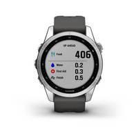 Спортивные часы Garmin Fenix 7S Silver with Graphite с силиконовым ремешком 010-02539-01