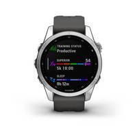 Спортивные часы Garmin Fenix 7S Silver with Graphite с силиконовым ремешком 010-02539-01