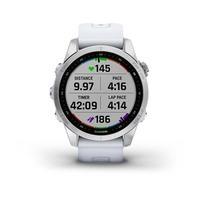 Спортивные часы Garmin Fenix 7S Silver с белым силиконовым ремешком 010-02539-03