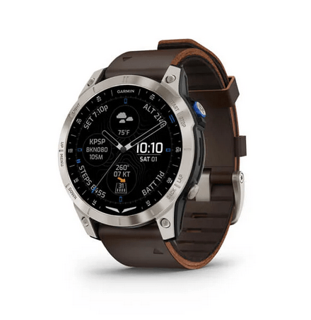Спортивные часы Garmin D2 Mach 1 Aviator Smartwatch with Oxford Brown Leather Band 010-02582-55 