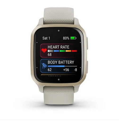 Смарт-часы Garmin Venu Sq 2 Music Edition французский серый с кремово-золотистым безелем 010-02700-12