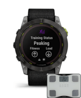 Акция ! Спортивные часы Garmin Enduro 2 с черным нейлоновым ремешком 010-02754-01 + Вecы-aнaлизaтoры Tanita BC-718 White 