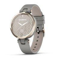 Фитнес часы Garmin Lily Classic Cream Gold Braloba Gray c итальянским кожаным ремешком 010-02384-B2