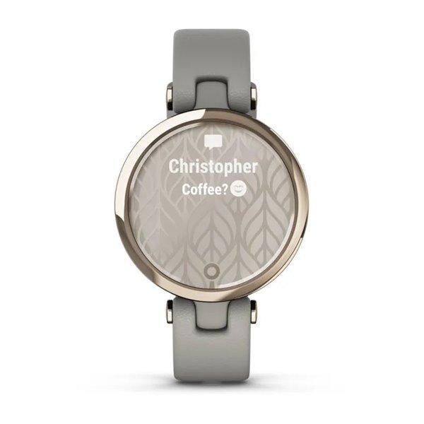 Фитнес часы Garmin Lily Classic Cream Gold Braloba Gray c итальянским кожаным ремешком 010-02384-B2