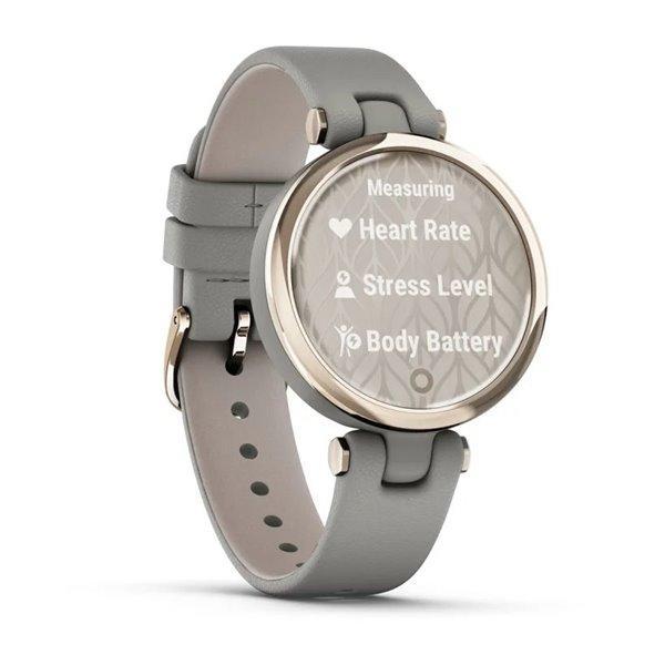 Фитнес часы Garmin Lily Classic Cream Gold Braloba Gray c итальянским кожаным ремешком 010-02384-B2