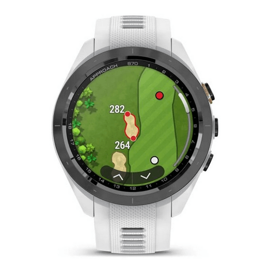 Спортивные часы Garmin Approach S70 (42 мм) Black Ceramic Bezel с белым ремешком 010-02746-10