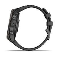 Спортивные часы Garmin Fenix 7X Pro Sapphire Solar Edition Carbon Gray DLC Titanium с черным силиконовым ремешком 010-02778-11