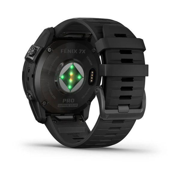 Спортивные часы Garmin Fenix 7X Pro Sapphire Solar Edition Carbon Gray DLC Titanium с черным силиконовым ремешком 010-02778-11