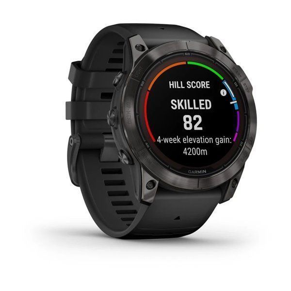 Спортивные часы Garmin Fenix 7X Pro Sapphire Solar Edition Carbon Gray DLC Titanium с черным силиконовым ремешком 010-02778-11