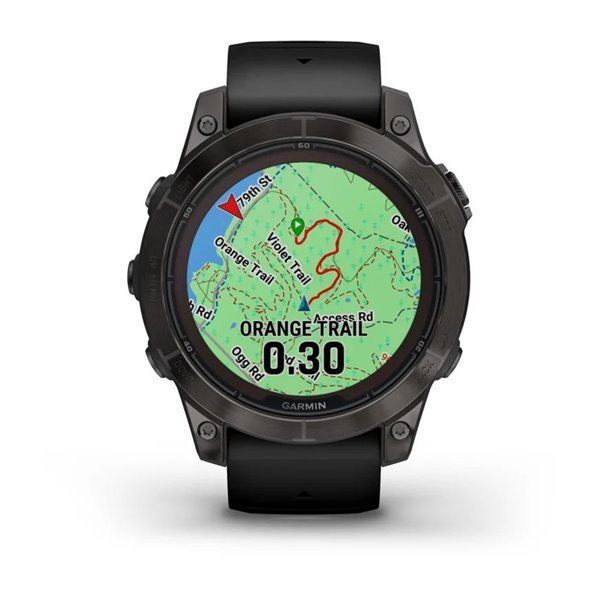 Спортивные часы Garmin Fenix 7 Pro Sapphire Solar Edition Carbon Gray DLC Titanium с черным силиконовым ремешком 010-02777-11