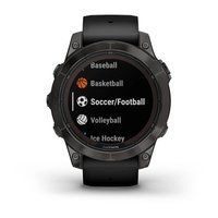 Спортивные часы Garmin Fenix 7 Pro Sapphire Solar Edition Carbon Gray DLC Titanium с черным силиконовым ремешком 010-02777-11