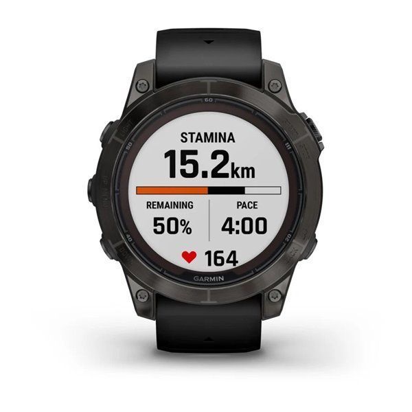 Спортивные часы Garmin Fenix 7 Pro Sapphire Solar Edition Carbon Gray DLC Titanium с черным силиконовым ремешком 010-02777-11