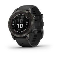 Спортивные часы Garmin Fenix 7 Pro Sapphire Solar Edition Carbon Gray DLC Titanium с черным силиконовым ремешком 010-02777-11