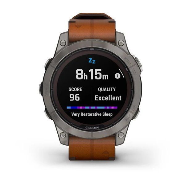 Спортивные часы Garmin Fenix 7 Pro Sapphire Solar Edition Titanium с коричневым кожаным ремешком 010-02777-30