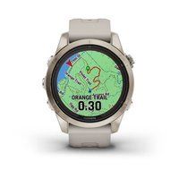 Спортивные часы Garmin Fenix 7S Pro Sapphire Solar Edition Soft Gold с песчаным силиконовым ремешком 010-02776-15