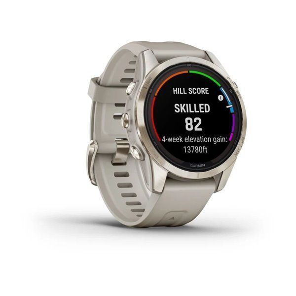 Спортивные часы Garmin Fenix 7S Pro Sapphire Solar Edition Soft Gold с песчаным силиконовым ремешком 010-02776-15