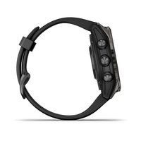Спортивные часы Garmin Fenix 7S Pro Sapphire Solar Edition Carbon Gray DLC Titanium с черным силиконовым ремешком 010-02776-11 
