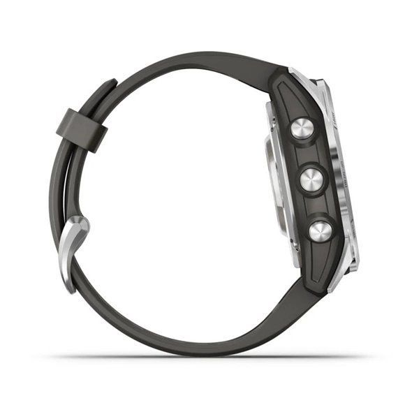 Спортивные часы Garmin Fenix 7S Pro Sapphire Solar Edition Silver с серым силиконовым ремешком 010-02776-01