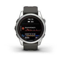 Спортивные часы Garmin Fenix 7S Pro Sapphire Solar Edition Silver с серым силиконовым ремешком 010-02776-01
