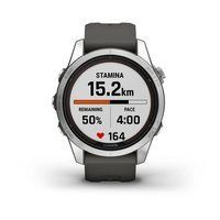 Спортивные часы Garmin Fenix 7S Pro Sapphire Solar Edition Silver с серым силиконовым ремешком 010-02776-01