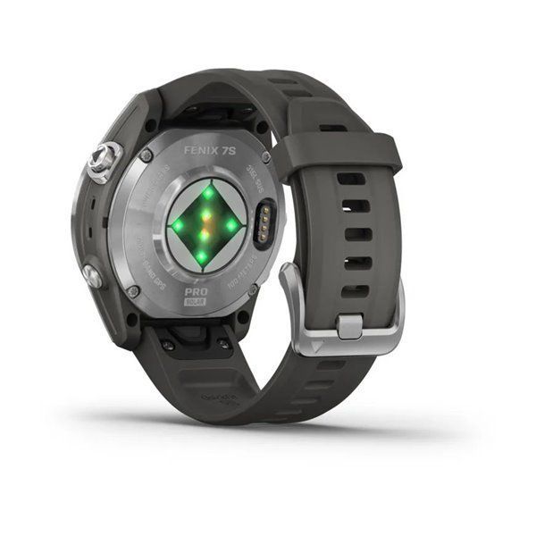 Спортивные часы Garmin Fenix 7S Pro Sapphire Solar Edition Silver с серым силиконовым ремешком 010-02776-01