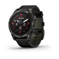 Спортивные часы Garmin Epix Pro Gen 2 Sapphire Edition (47мм) Carbon Gray DLC Titanium с черным кожаным ремешком 010-02803-30
