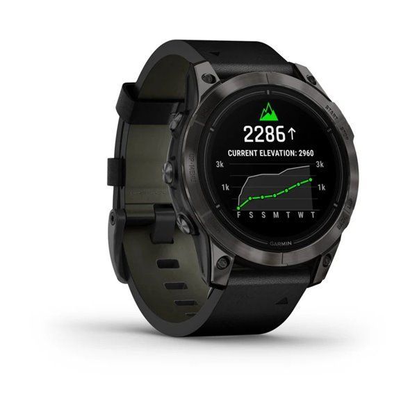 Спортивные часы Garmin Epix Pro Gen 2 Sapphire Edition (47мм) Carbon Gray DLC Titanium с черным кожаным ремешком 010-02803-30