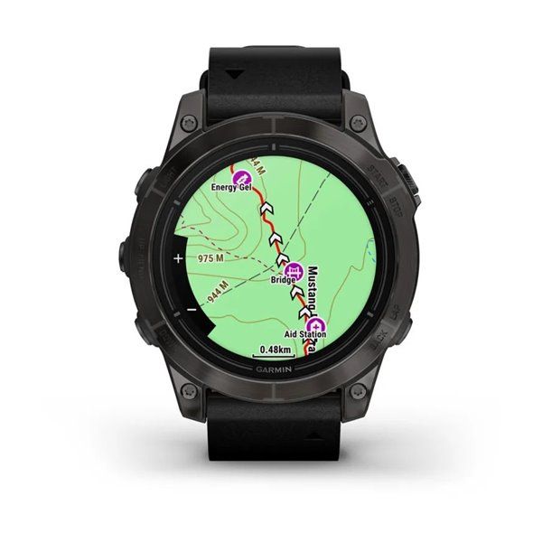 Спортивные часы Garmin Epix Pro Gen 2 Sapphire Edition (47мм) Carbon Gray DLC Titanium с черным кожаным ремешком 010-02803-30