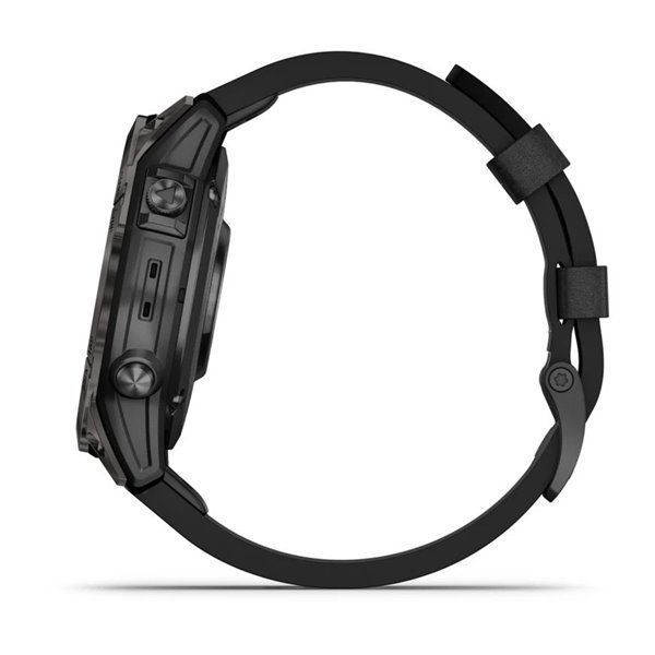 Спортивные часы Garmin Epix Pro Gen 2 Sapphire Edition (47мм) Carbon Gray DLC Titanium с черным кожаным ремешком 010-02803-30
