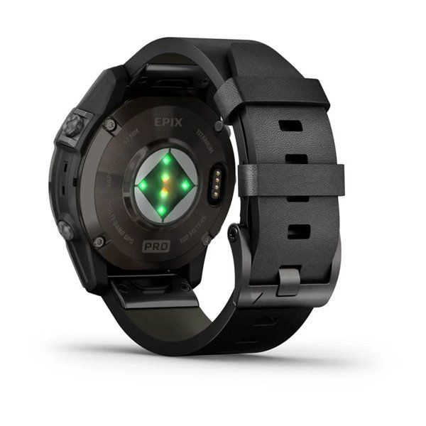 Спортивные часы Garmin Epix Pro Gen 2 Sapphire Edition (47мм) Carbon Gray DLC Titanium с черным кожаным ремешком 010-02803-30