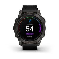 Спортивные часы Garmin Epix Pro Gen 2 Sapphire Edition (47мм) Carbon Gray DLC Titanium с черным кожаным ремешком 010-02803-30