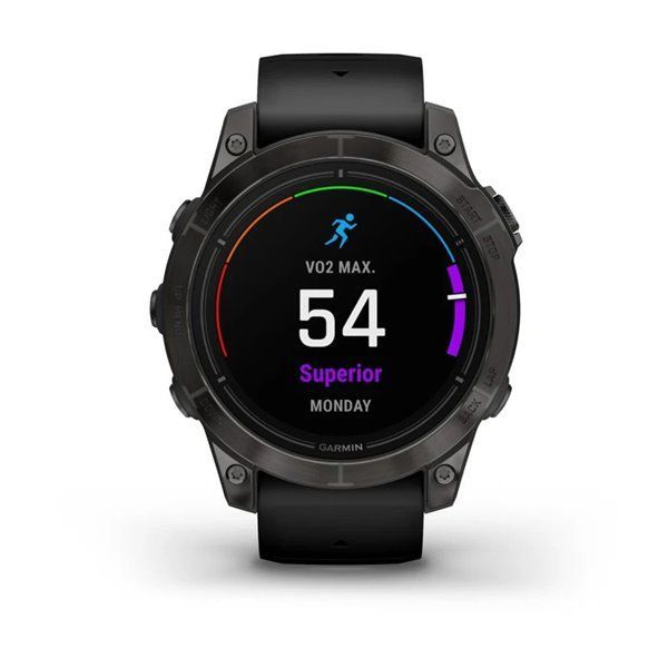 Спортивные часы Garmin Epix Pro Gen 2 Sapphire Edition (47мм) Carbon Gray DLC Titanium с черным силиконовым ремешком 010-02803-11