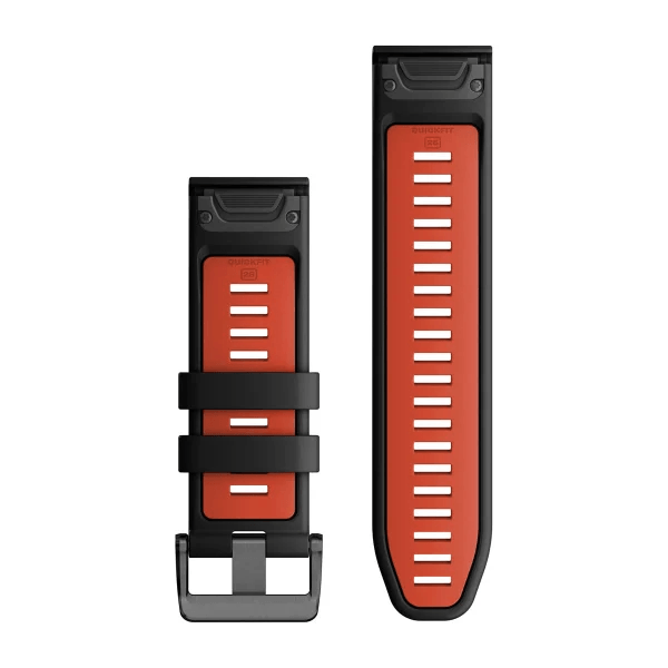 Сменный ремешок Garmin QuickFit 26 мм Black/Flame Red силиконовый 010-13281-06