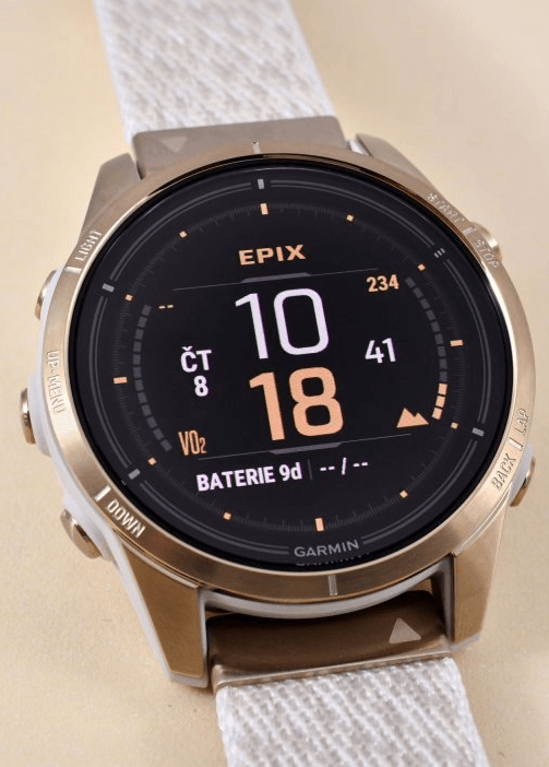 Спортивные часы Garmin Epix Pro Gen 2 Sapphire Edition (42мм) Soft Gold с нейлоновым ремешком 010-02802-20