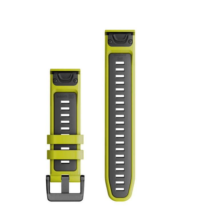 Ремешок Garmin 22mm QuickFit Electric Lime/Graphite силиконовый 010-13280-03