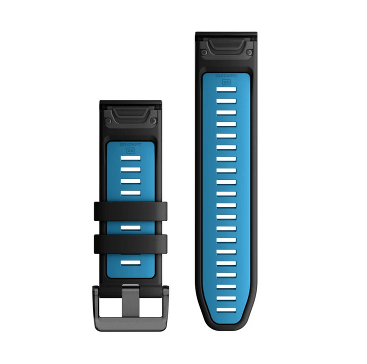 Ремешок Garmin QuickFit 26 мм силиконовый Black/Cirrus Blue 010-13281-05