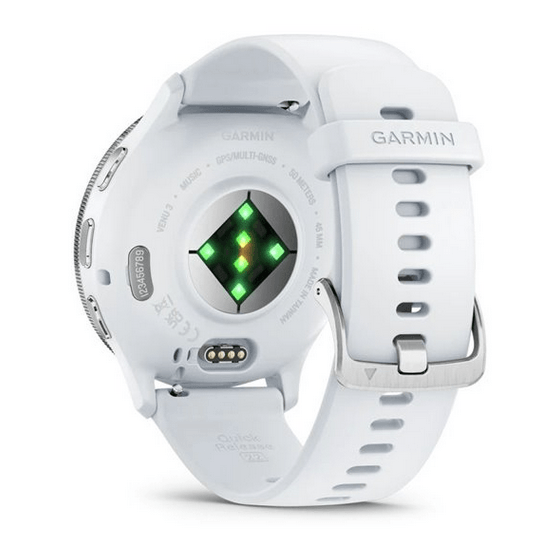 Спортивные часы Garmin Venu 3 Silver c белым силиконовым ремешком 010-02784-00