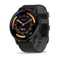 Спортивные часы Garmin Venu 3 Black c черным кожаным ремешком 010-02784-52 