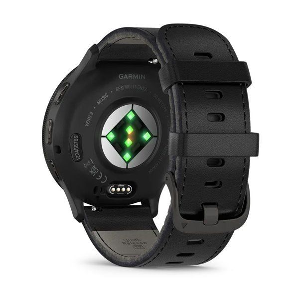 Спортивные часы Garmin Venu 3 Black c черным кожаным ремешком 010-02784-52 