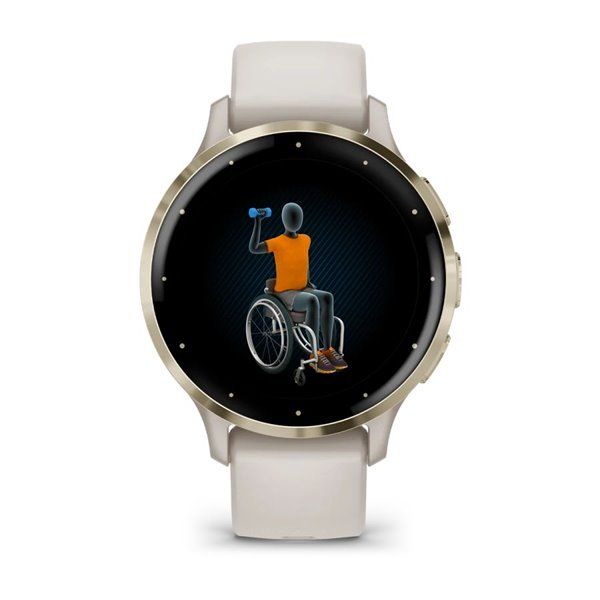 Спортивные часы Garmin Venu 3S Ivory Soft Gold силиконовым ремешком 010-02785-04 