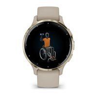Спортивные часы Garmin Venu 3S French Gray Soft Gold силиконовым ремешком 010-02785-02 