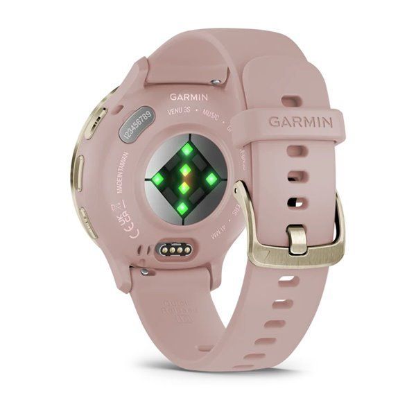 Спортивные часы Garmin Venu 3S Dust Rose Soft Gold силиконовым ремешком 010-02785-03