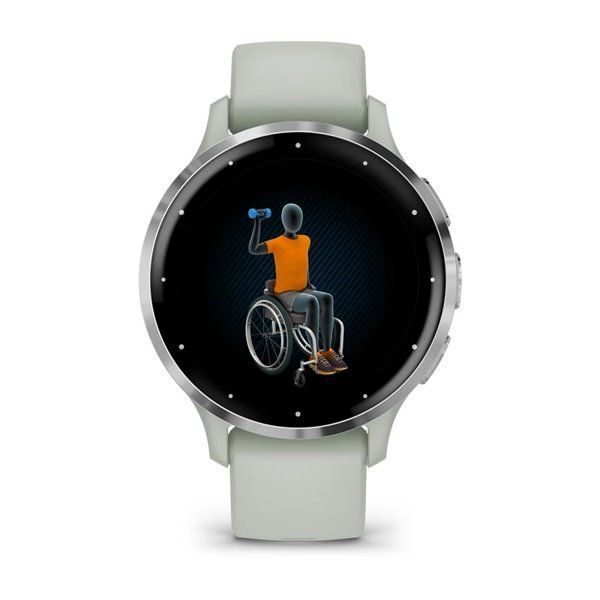 Спортивные часы Garmin Venu 3S Sage Gray Passivated силиконовым ремешком 010-02785-01